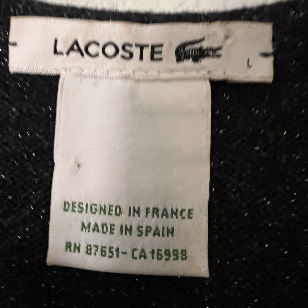 Lacoste brand sweater dress in dark gray with gold flecks - Picture 4 of 4